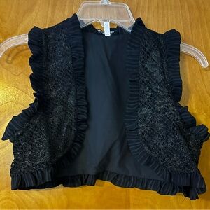 Elegant Black Ruffled Women's Vest